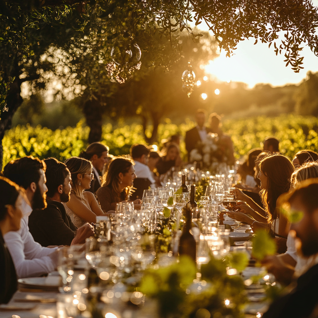 Hochzeit, Weingut, Dinner, Toskana